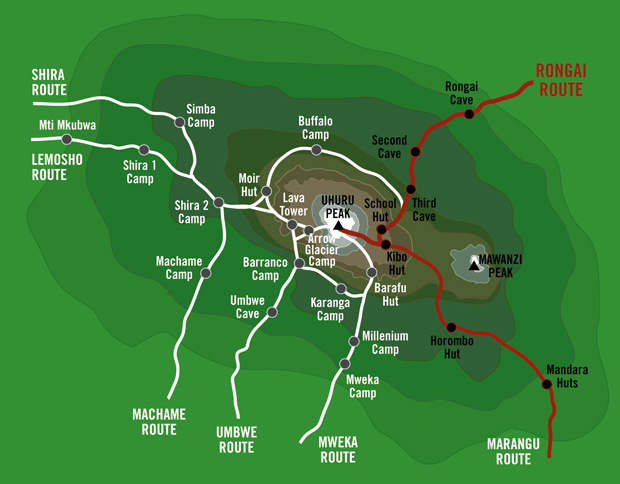 Kilimanjaro-Rongai-Route-Map-quest horizon safaris