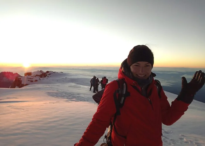 On the way to uhuru peak during Kilimanjaro Shira route